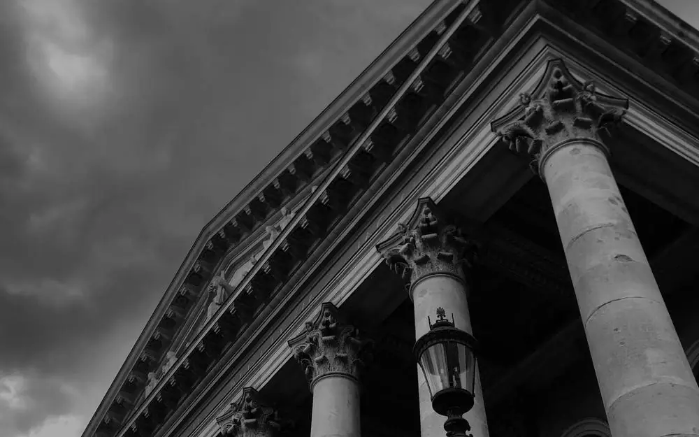 Stone columns of a courthouse